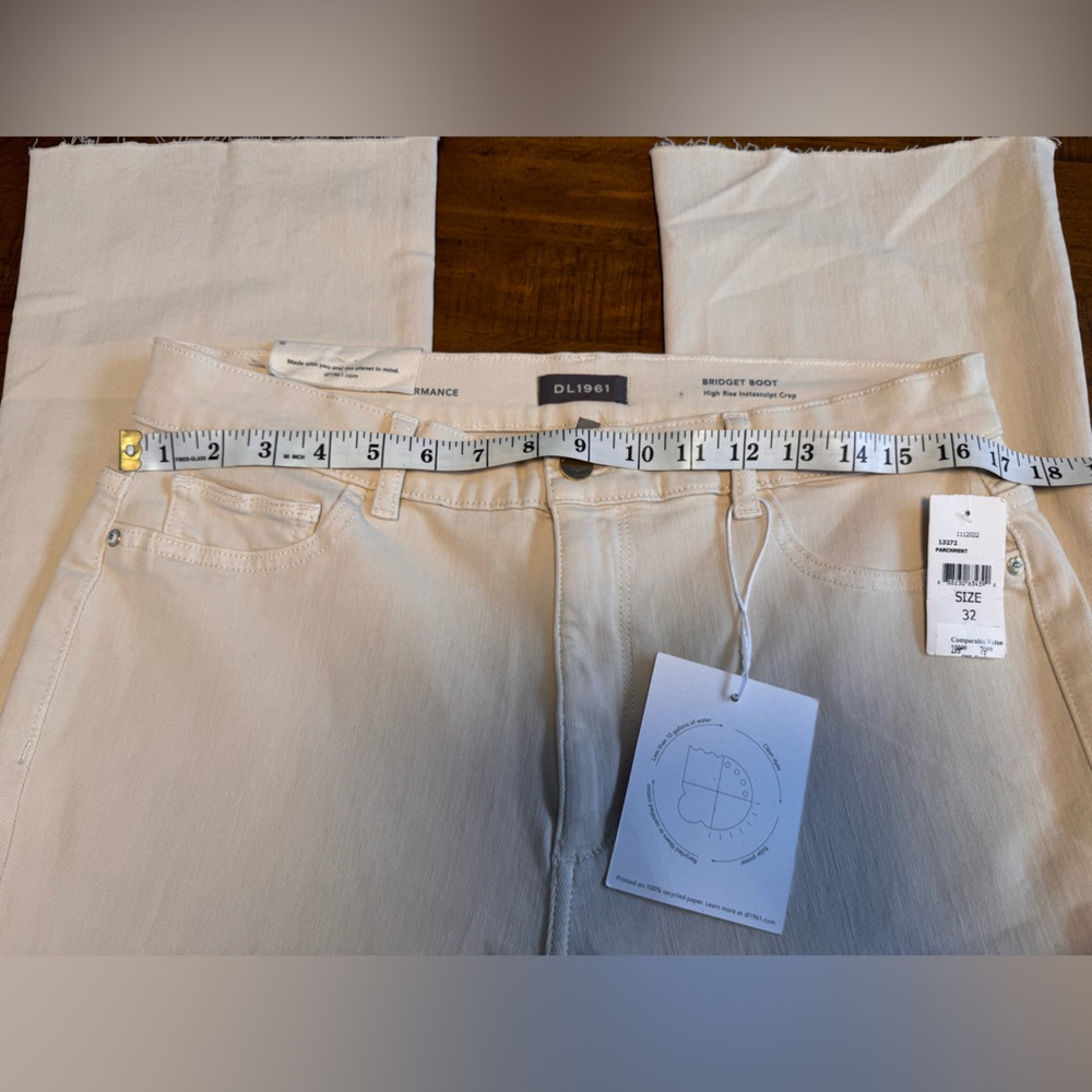 DL1961 Bridget Boot High Rise Instasculpt Crop Jeans Khaki color- NWT - Picture 6 of 11